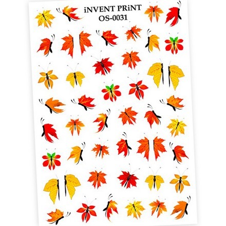 

Набор, iNVENT PRiNT, Слайдер-дизайн «Осень. Бабочки. Веточки. Листья» №OS-31, 3 шт., Желтый;красный;черный