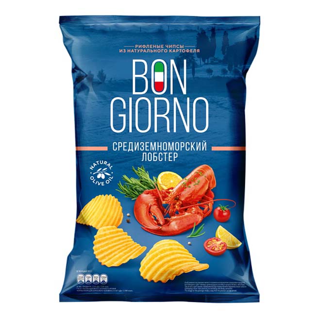 

Чипсы картофельные Bon Giorno Средиземноморский лобстер 90 г