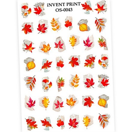 

Набор, iNVENT PRiNT, Слайдер-дизайн «Осень. Газета. Веточки. Листья» №OS-43, 3 шт., Желтый;оранжевый;красный