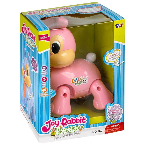 

Игрушка музыкальная Весёлый кролик, ВОХ 25х19,5х15 см, розовый, 260