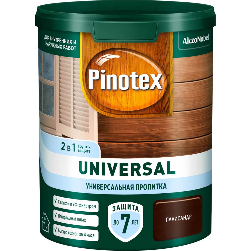 Пропитка 2 в 1 Pinotex UNIVERSAL палисандр, 0,9 л 5620698