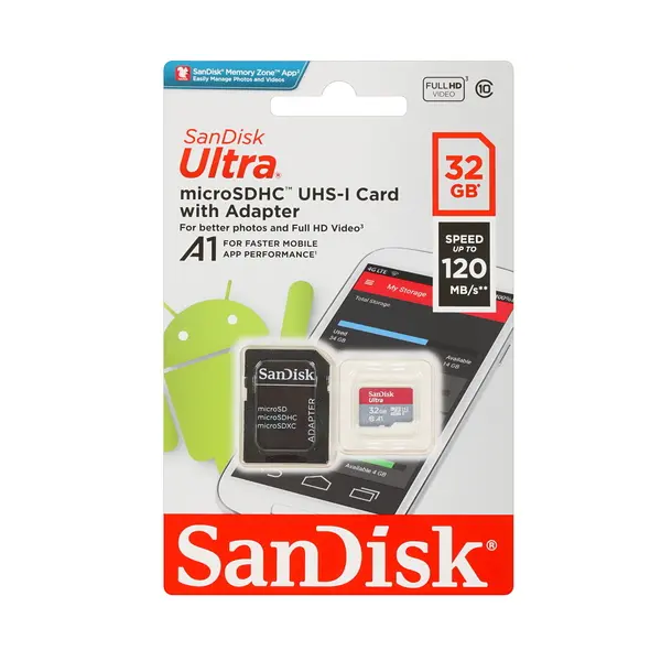 Флеш карта microSDHC 32Gb Class4 Sandisk w o adapter