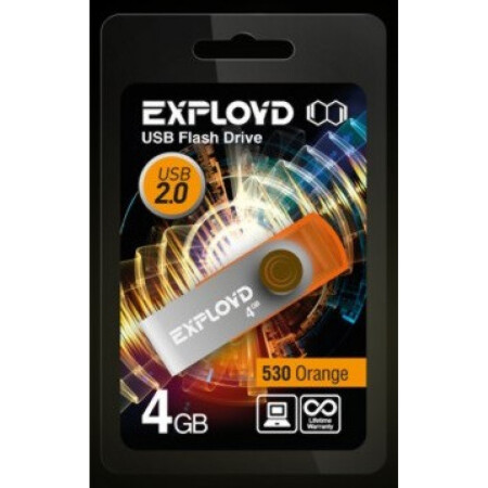

Флеш-накопитель Exployd 4GB-530-оранжевый