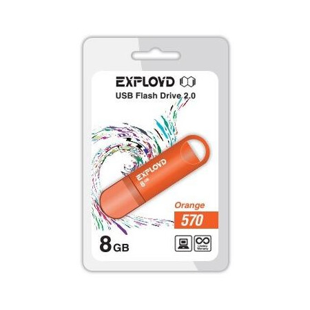 

Флеш-накопитель Exployd 8GB-570-оранжевый