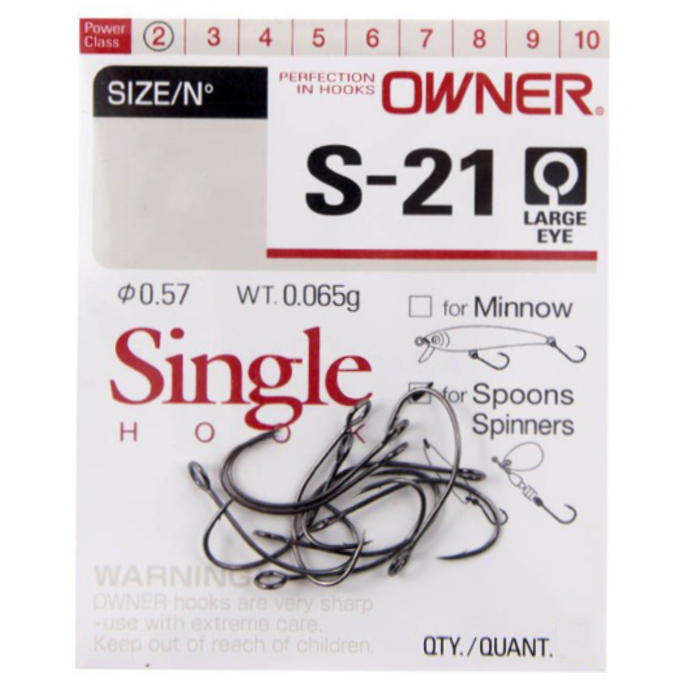 Крючки для блесен OWNER 51572 Single Hook S-21 BC 08 10 штуп 427₽