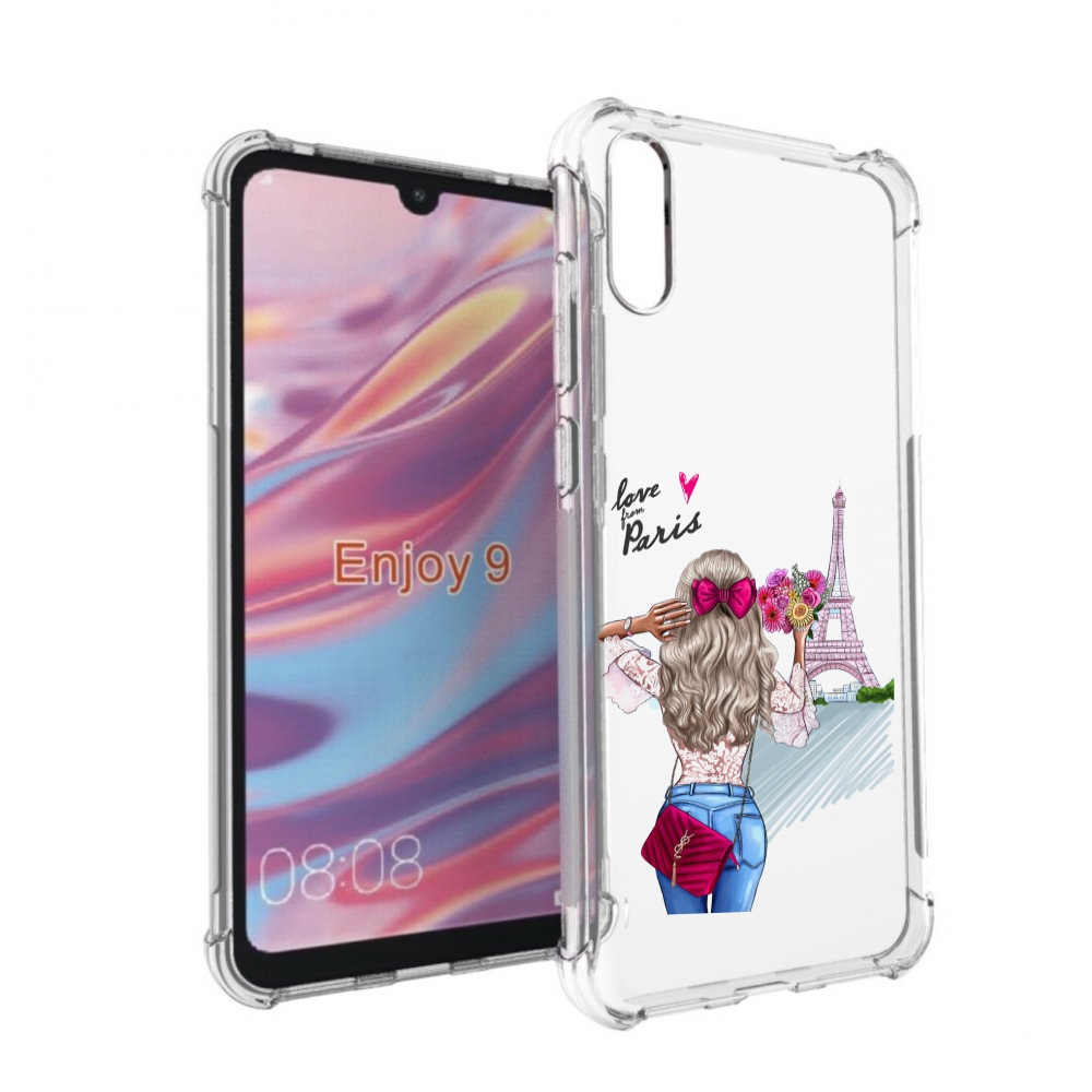 

Чехол бампер MyPads Парижанка женский для Huawei Enjoy 9, Прозрачный, Tocco
