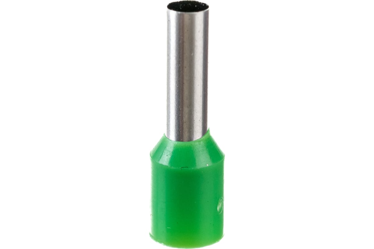 фото Штыревой наконечник rexant, втулочный, изолированный, f-12 мм, 6 кв.мм, зеленый 08-0823