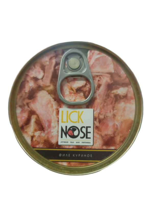 

Влажный корм для кошек Lick Nose филе куриное, 100г