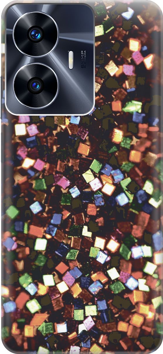 

Силиконовый чехол на Realme C55 с принтом "Разноцветные конфетти", Зеленый;черный, 159494