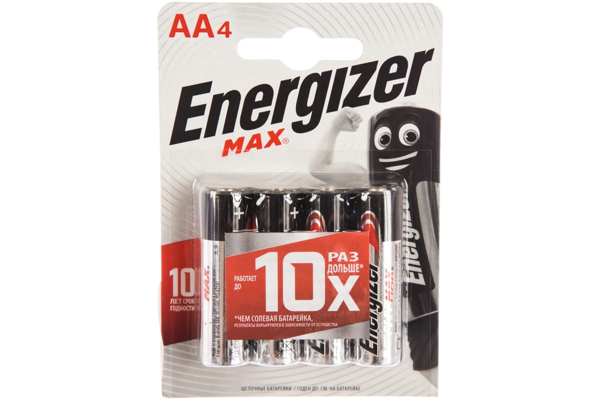 

Щелочная батарейка Energizer LR6 AA MAX 1.5В бл/4 7638900426557