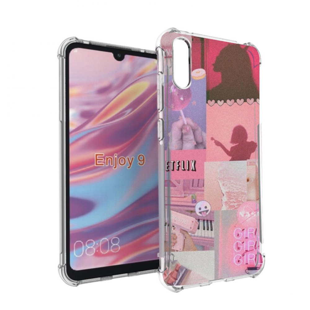 

Чехол бампер MyPads Розовый-вайб для Huawei Enjoy 9, Прозрачный, Tocco
