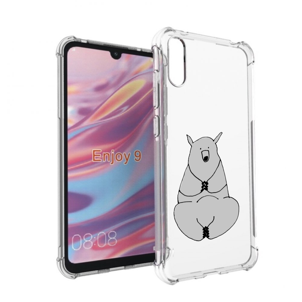 Чехол бампер MyPads Серый медведь для Huawei Enjoy 9