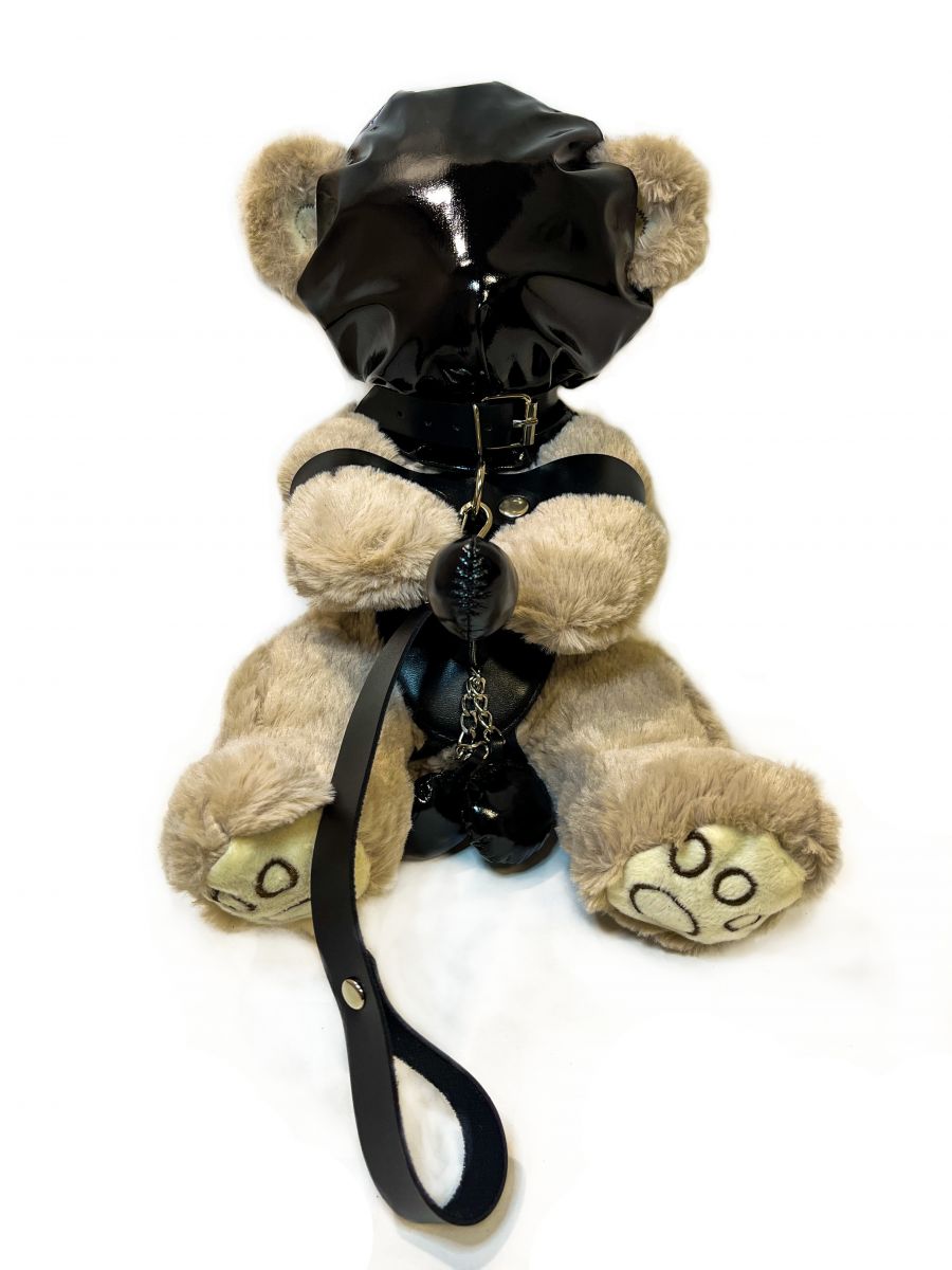Мишка BDSM Арсенал плюшевый в маске и наручниках телесный