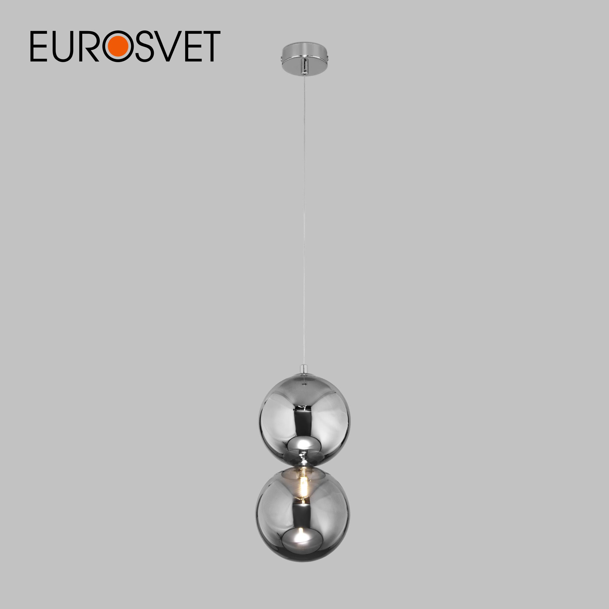 

Подвесной светильник Eurosvet Selisa 50092/1 хром с дымчатым плафоном из стекла G4