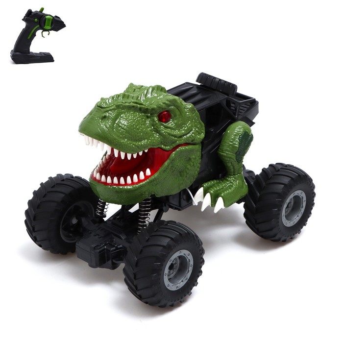

Джип радиоуправляемый DINO, свет и звук, дым, работает от аккумулятора, цвет зелёный