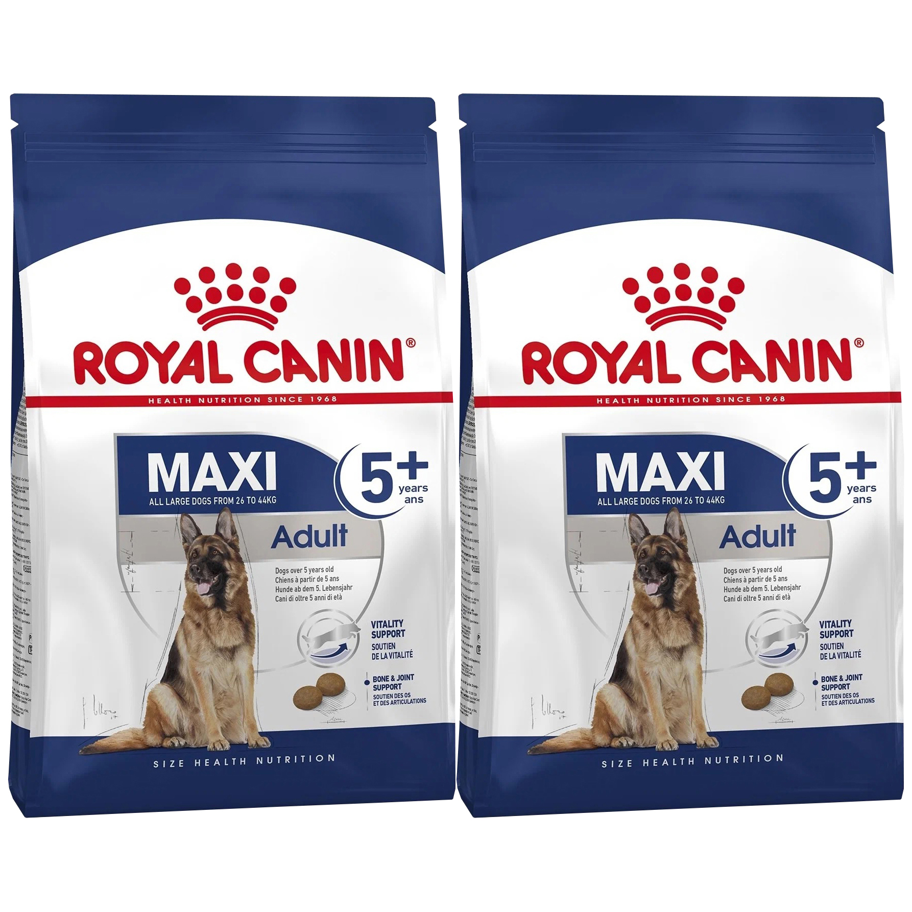 

Сухой корм для пожилых собак крупных пород Royal Canin Maxi Adult 5+, 2 шт по 4 кг