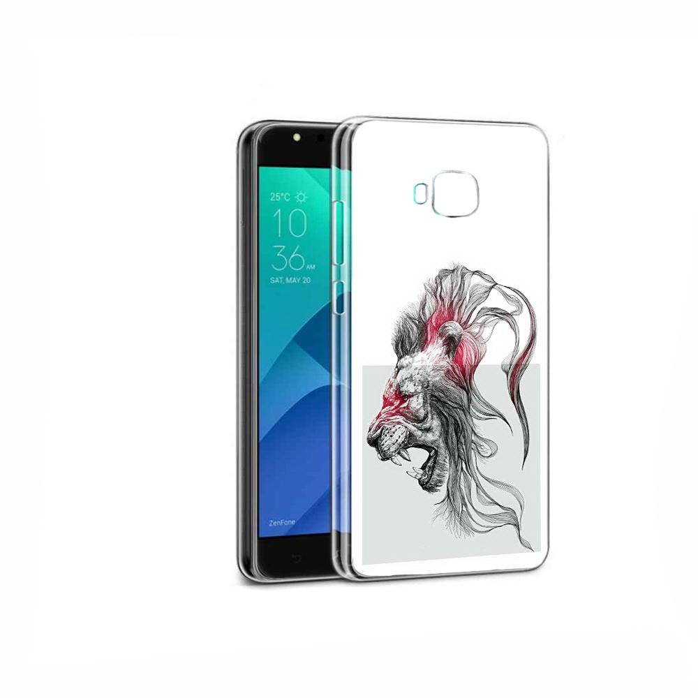 

Чехол MyPads Tocco для Asus ZenFone 4 Selfie разъяренный лев, Прозрачный, Tocco