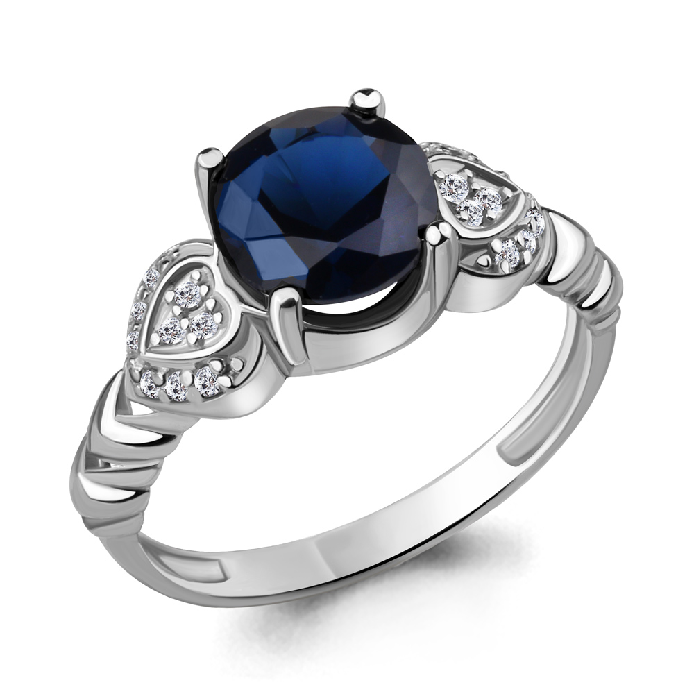 

Кольцо из серебра с сапфиром р.  Aquamarine 63896Б_925_р, 63896Б_925_р