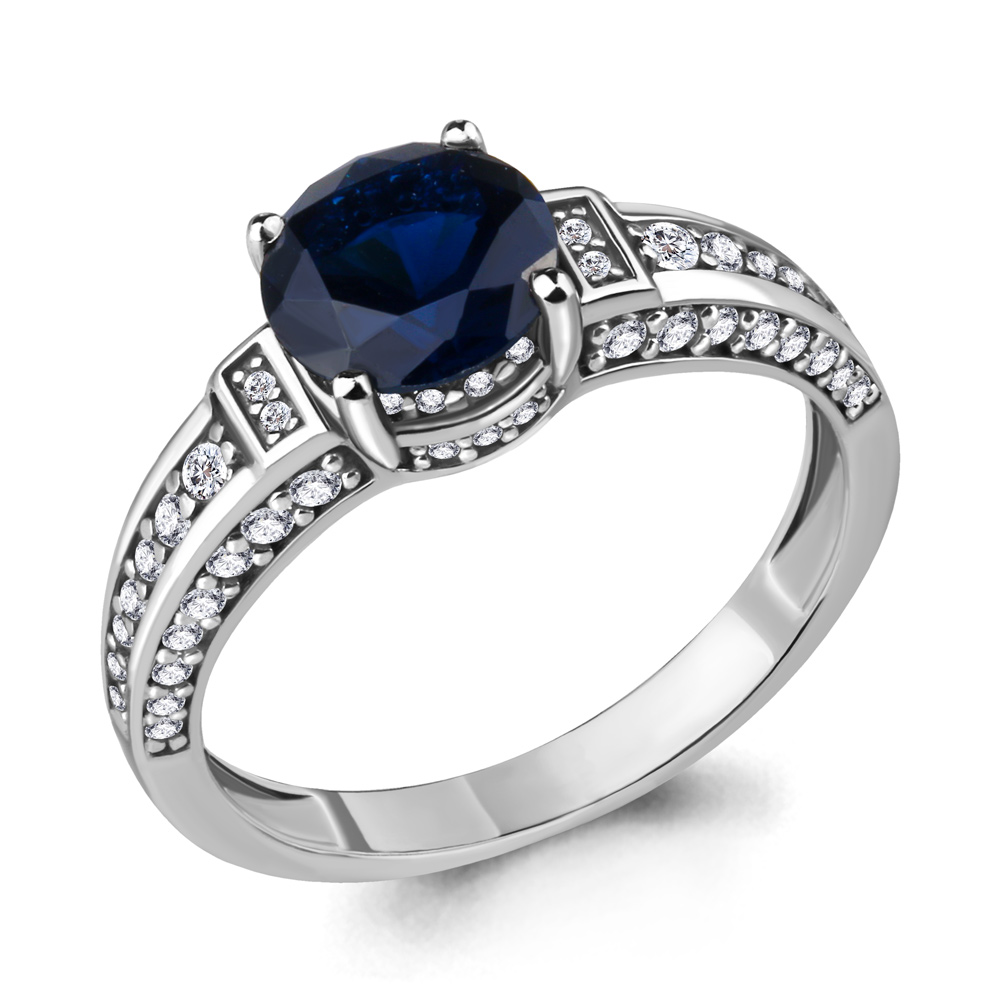 

Кольцо из серебра с сапфиром р. 17 Aquamarine 63899Б_925_р, 63899Б_925_р