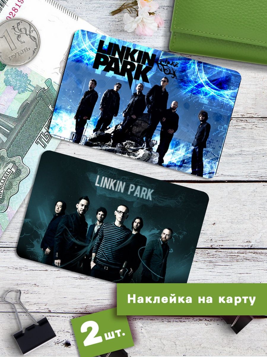 

Наклейки на банковскую карту Клейкие Наклейки Linkin Park Линкин Парк SNKA_262, 2 шт