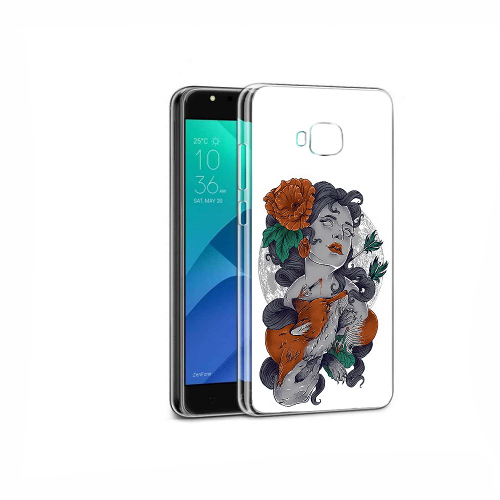 

Чехол MyPads Tocco для Asus ZenFone 4 Selfie темная девушка с лисой, Прозрачный, Tocco