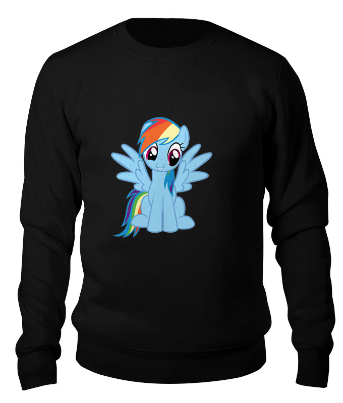 

Свитшот унисекс Printio Rainbow dash черный S, Rainbow dash