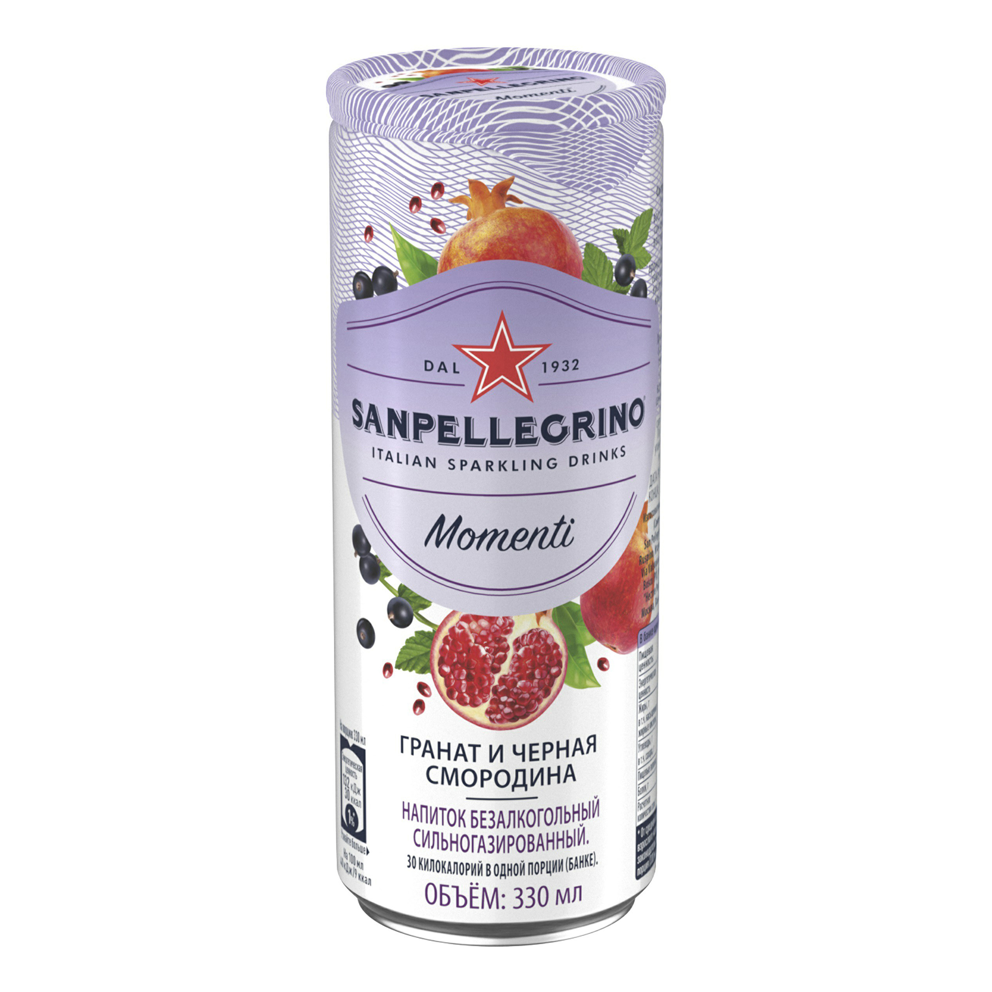 

Газированный напиток Sanpellegrino Momenti Гранат и черная смородина 0,33 л