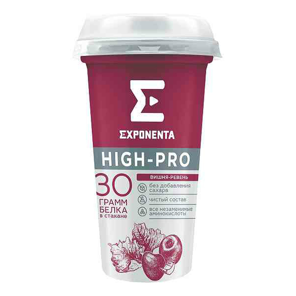 

Сывороточный напиток Exponenta High-pro вишня ревень 250 мл