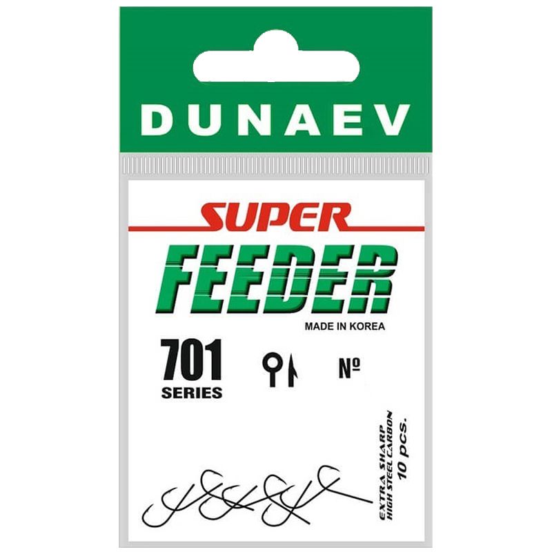Крючки одинарные Dunaev Super FEEDER 701 #16 (10 шт/уп)