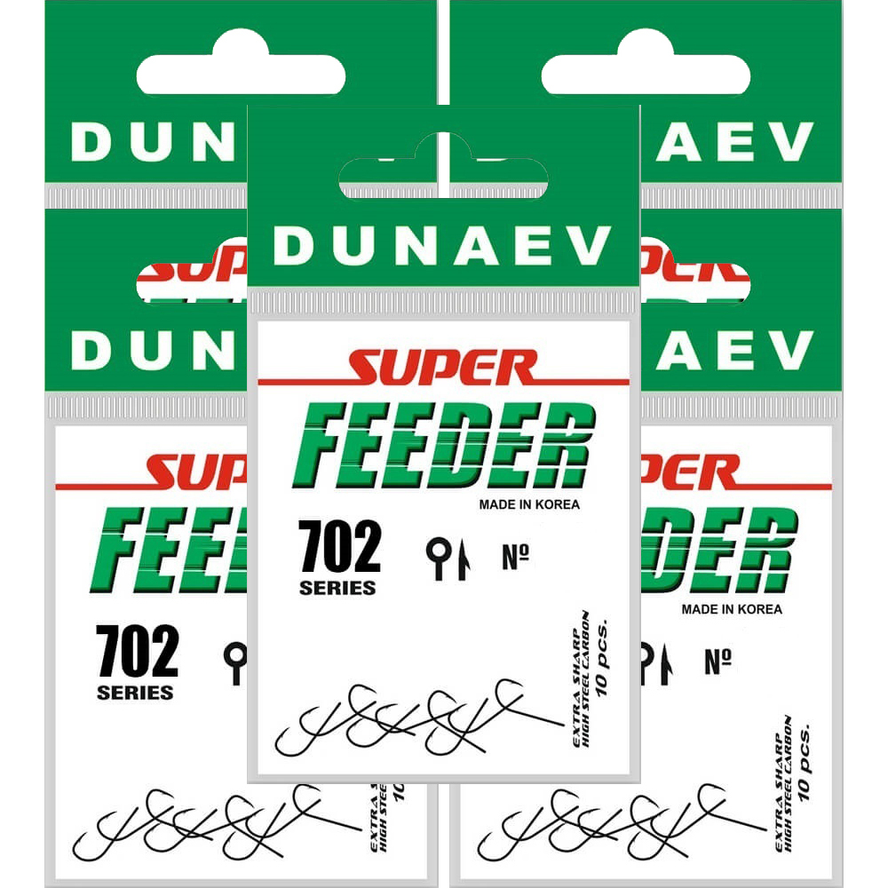 Крючки одинарные Dunaev Super FEEDER 702 #12 (5 уп/50 шт)