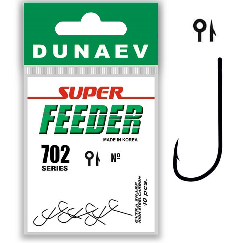 Крючки одинарные Dunaev Super FEEDER 702 #16 (10 шт/уп)
