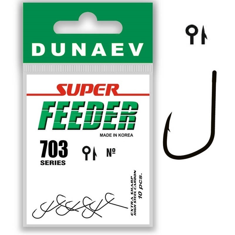 Крючки одинарные Dunaev Super FEEDER 703 #06 (10 шт/уп)