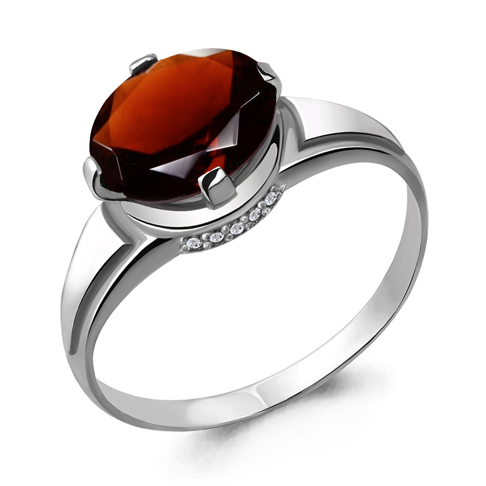 

Кольцо из серебра с гранатом р. 17,5 Aquamarine 6394603А_925_р, 6394603А_925_р