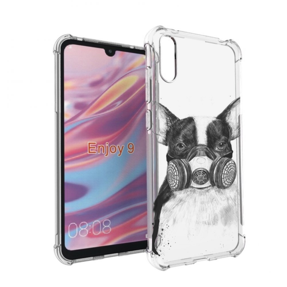 

Чехол бампер MyPads Французский бульдог для Huawei Enjoy 9, Прозрачный, Tocco