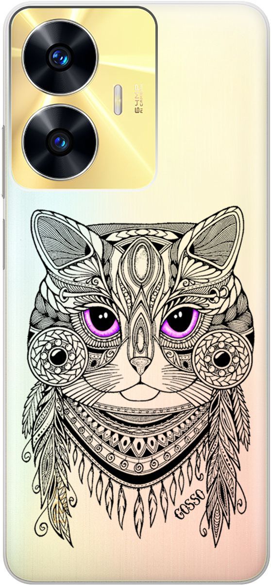 

Силиконовый чехол на Realme C55 с 3D принтом "Grand Cat" прозрачный, Прозрачный;фиолетовый, 159498