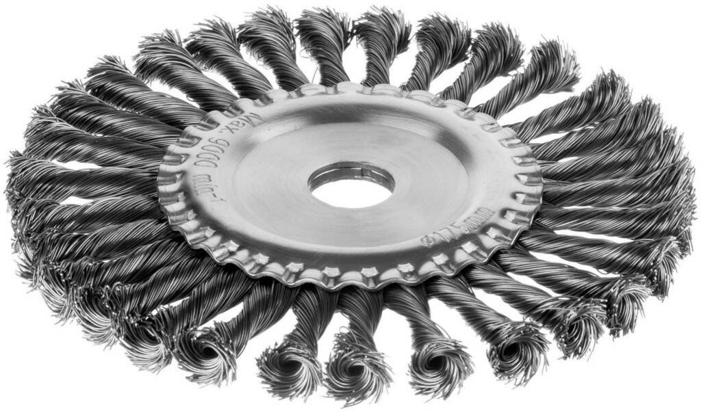 Щетка дисковая для УШМ жгутированная стальная проволока 05 мм 175 мм MIRAX 35140-175 1420₽