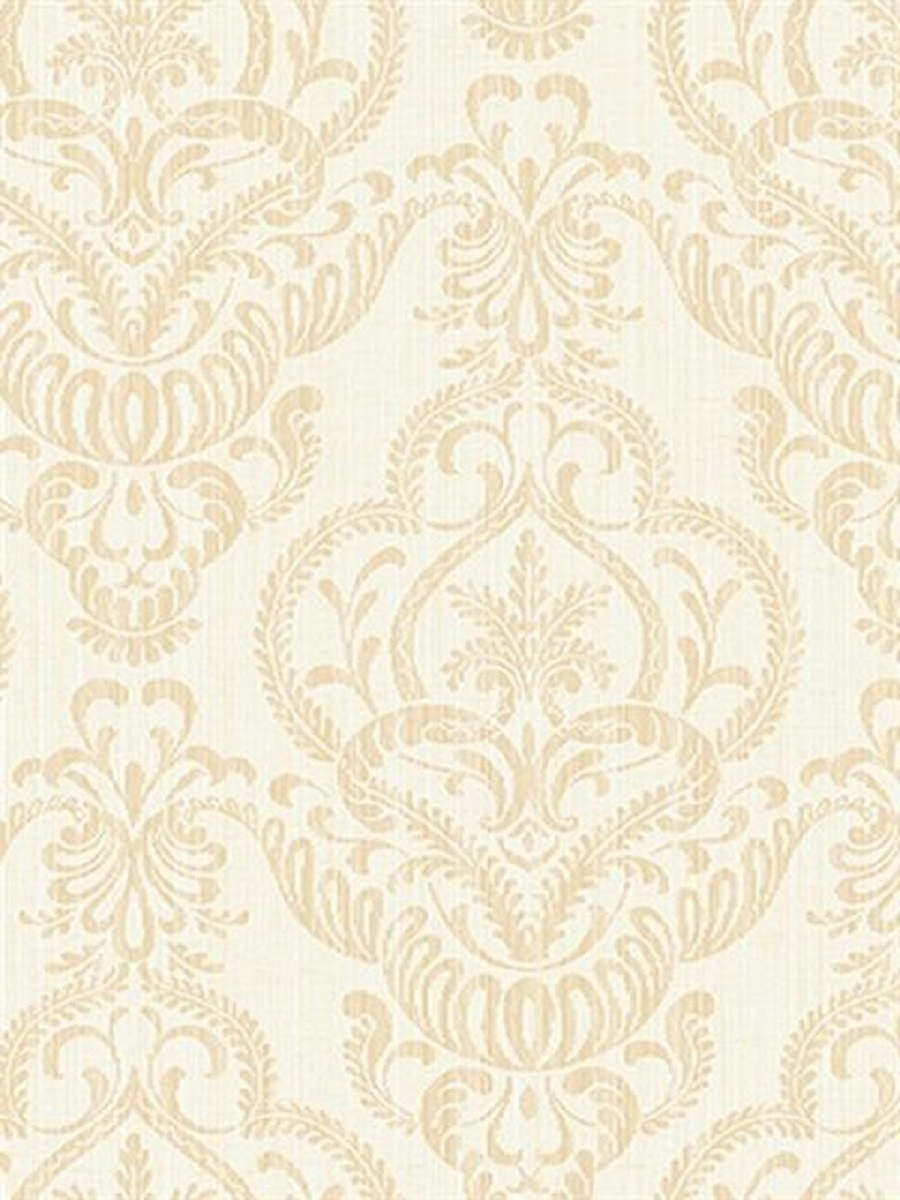 фото Дизайнерские обои seabrook damask folio, сша, акрил/бумага, моющиеся, бежевые, дамаск