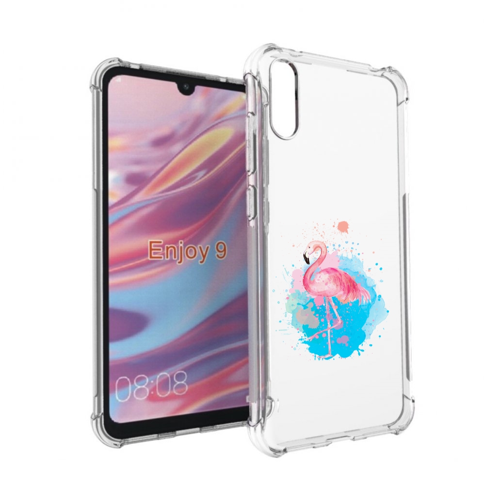 Чехол бампер MyPads акварельное-фламинго для Huawei Enjoy 9