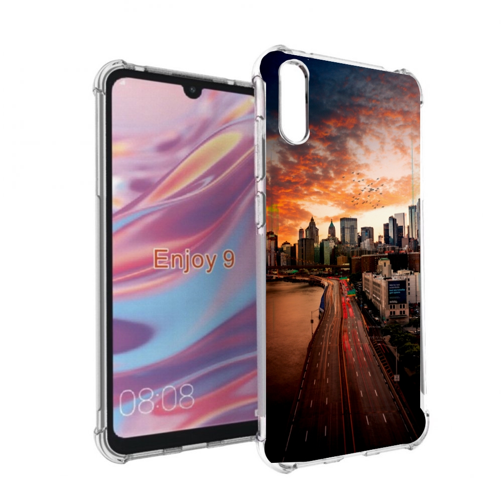 

Чехол бампер MyPads американский город фото для Huawei Enjoy 9, Прозрачный, Tocco