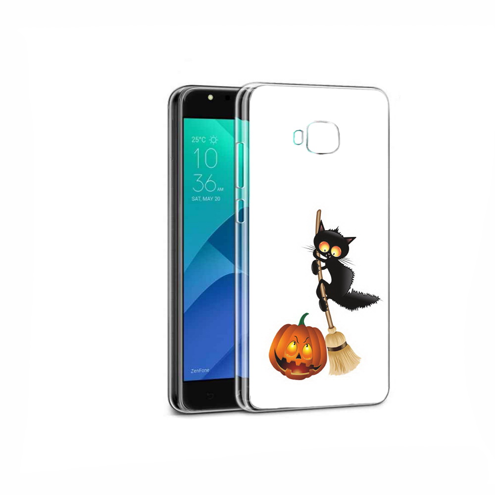 Чехол MyPads Tocco для Asus ZenFone 4 Selfie хэлуинский котик