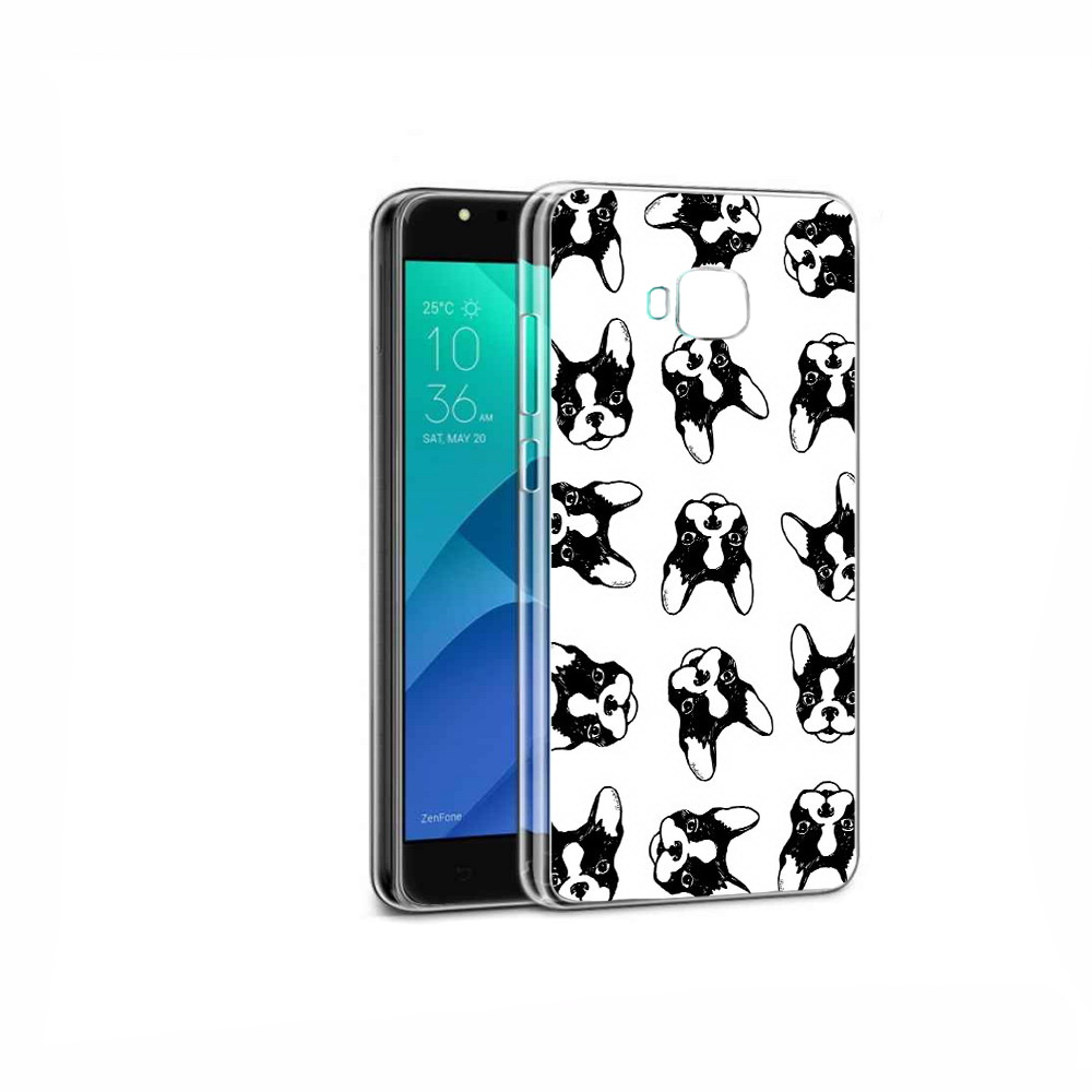 

Чехол MyPads Tocco для Asus ZenFone 4 Selfie черно белые собачки, Прозрачный, Tocco