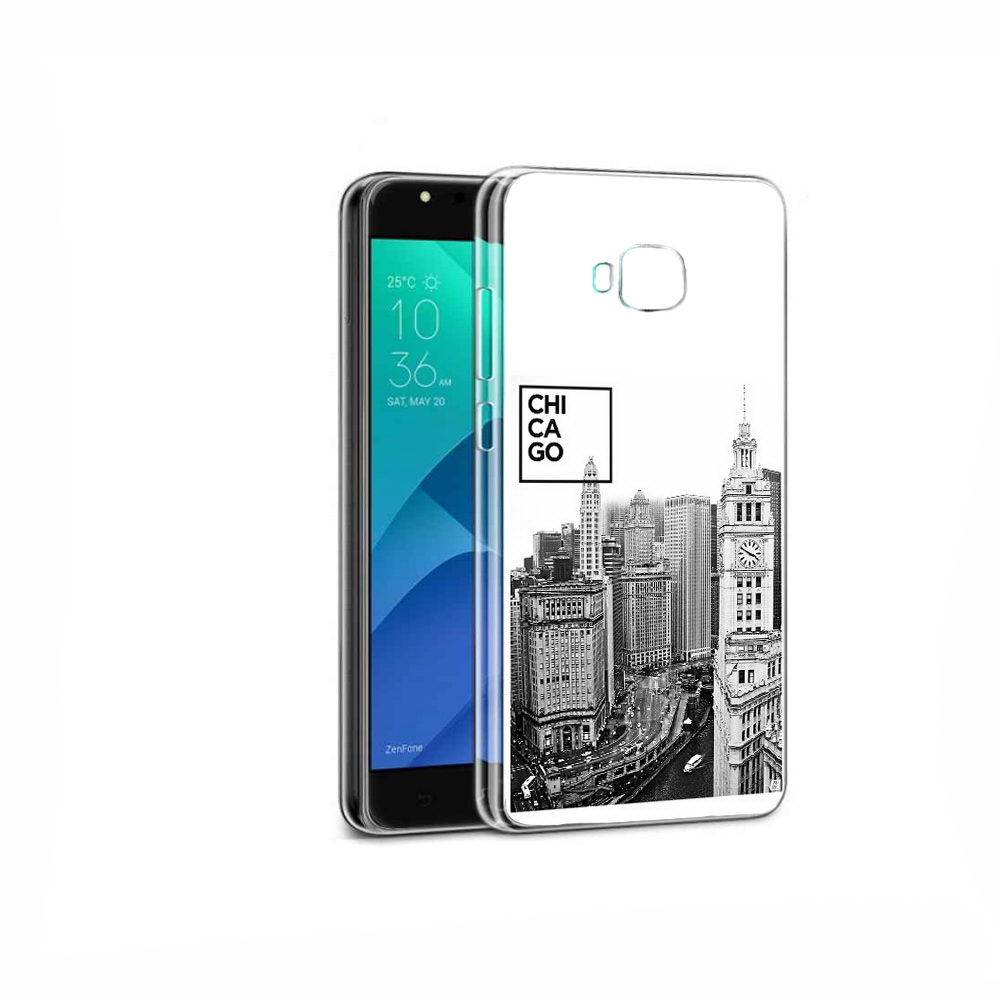 

Чехол MyPads Tocco для Asus ZenFone 4 Selfie черно белый чикаго, Прозрачный, Tocco