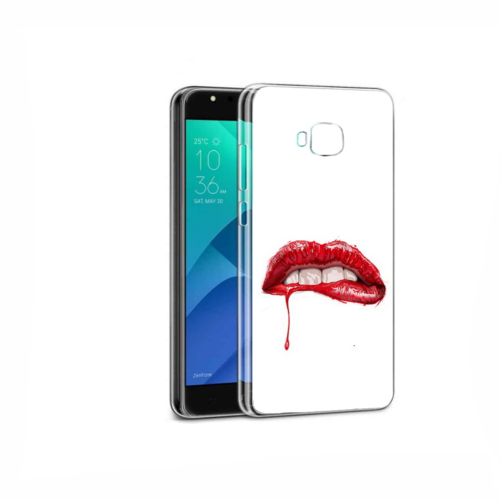 

Чехол MyPads Tocco для Asus ZenFone 4 Selfie яркие красные губы, Прозрачный, Tocco