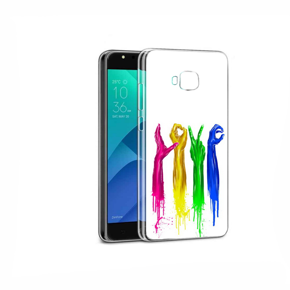 

Чехол MyPads Tocco для Asus ZenFone 4 Selfie яркие руки love, Прозрачный, Tocco