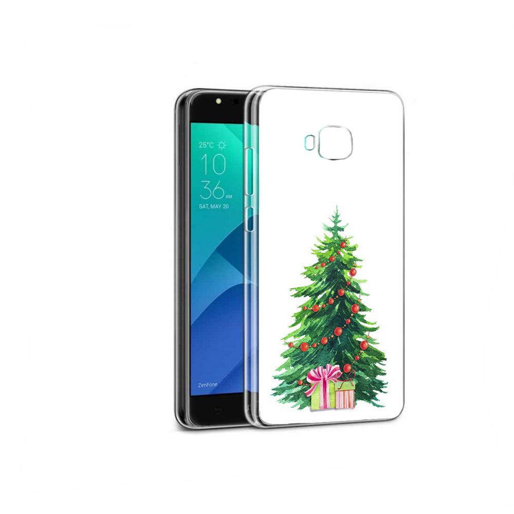 

Чехол MyPads Tocco для Asus ZenFone 4 Selfie Елка новогодняя с подарками акварель, Прозрачный, Tocco