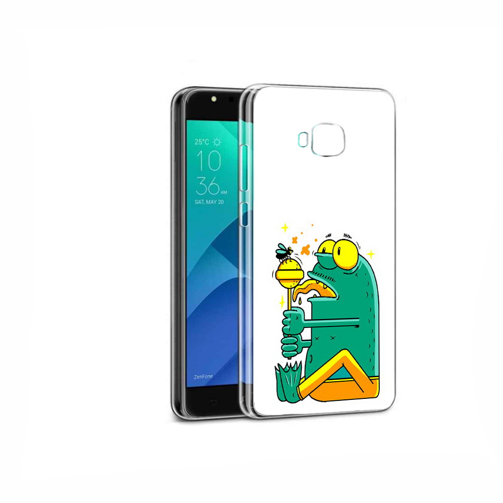 Чехол MyPads Tocco для Asus ZenFone 4 Selfie Зеленая лягушка с чупа чупсом