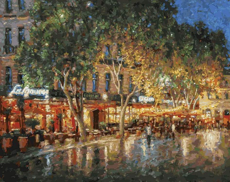 

Картина по номерам Белоснежка Ночные улицы Рима, 40x50, Ночные улицы Рима