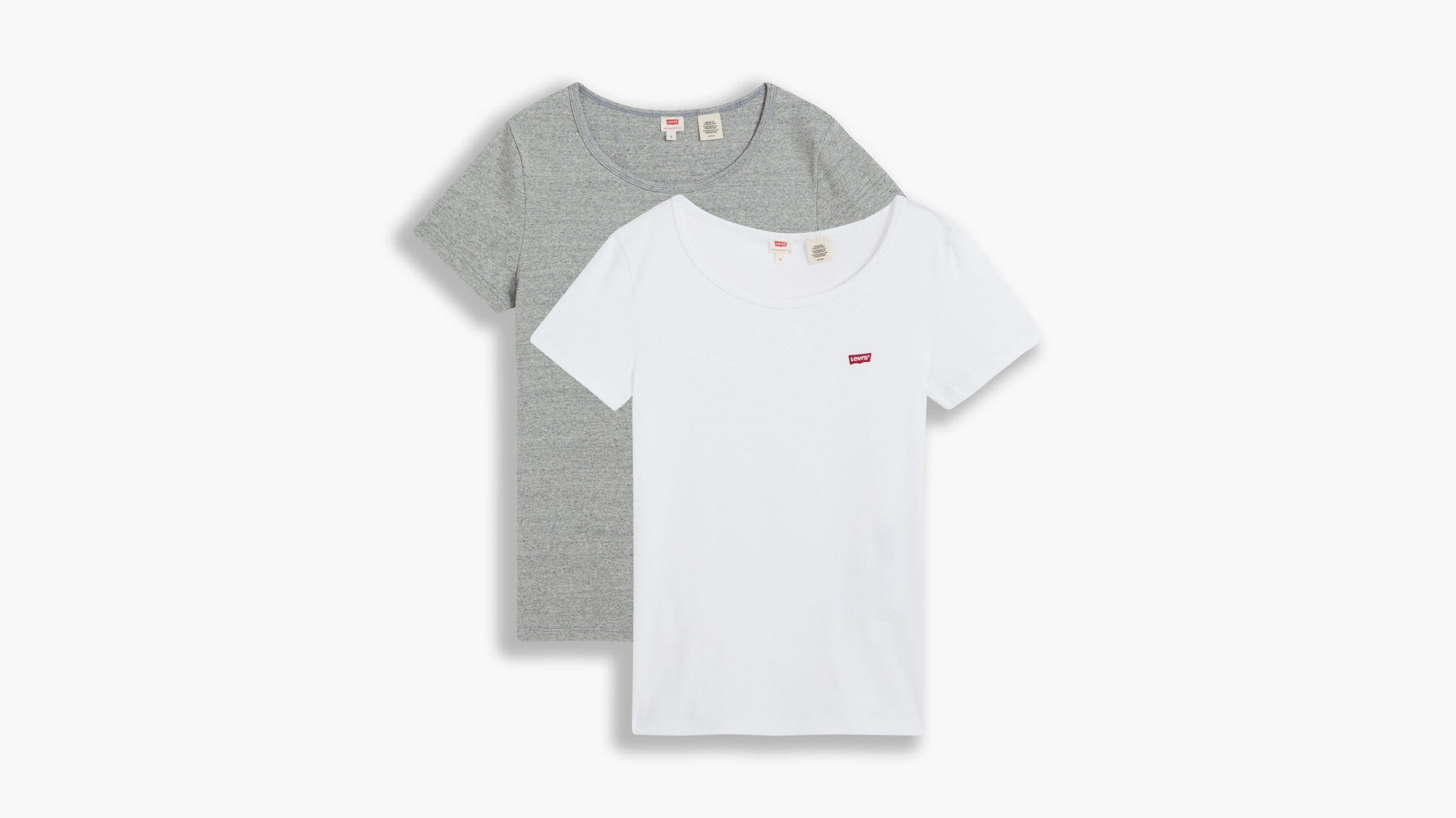 

Комплект футболок женских Levi's 74856-0005 серых; белых S, 74856-0005