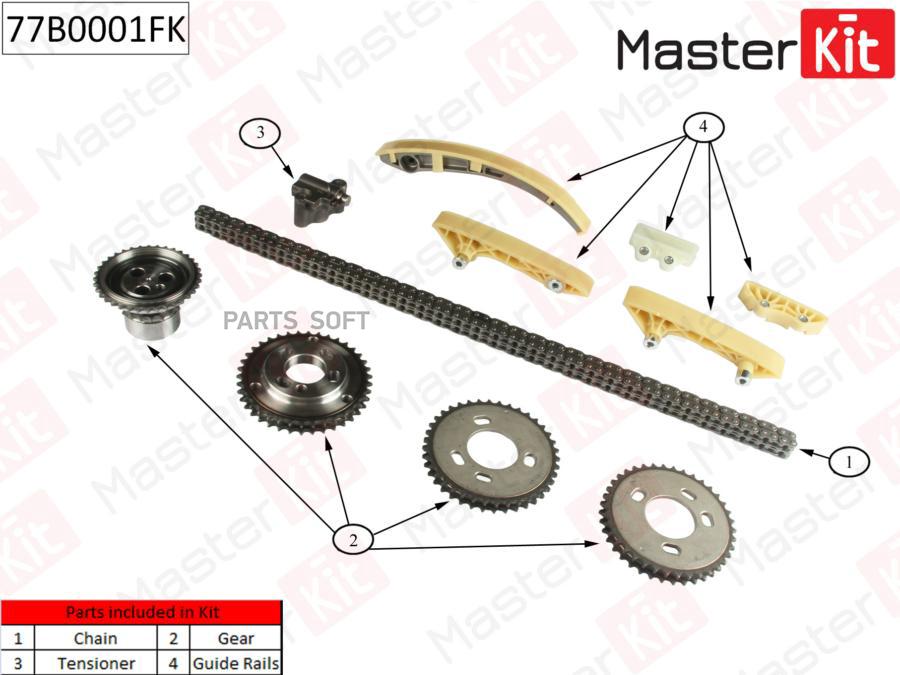 

Комплект Цепи Грм Ford Transit 2.4d D2fe Duratorq 77b0001fk MasterKit арт. 77B0001FK
