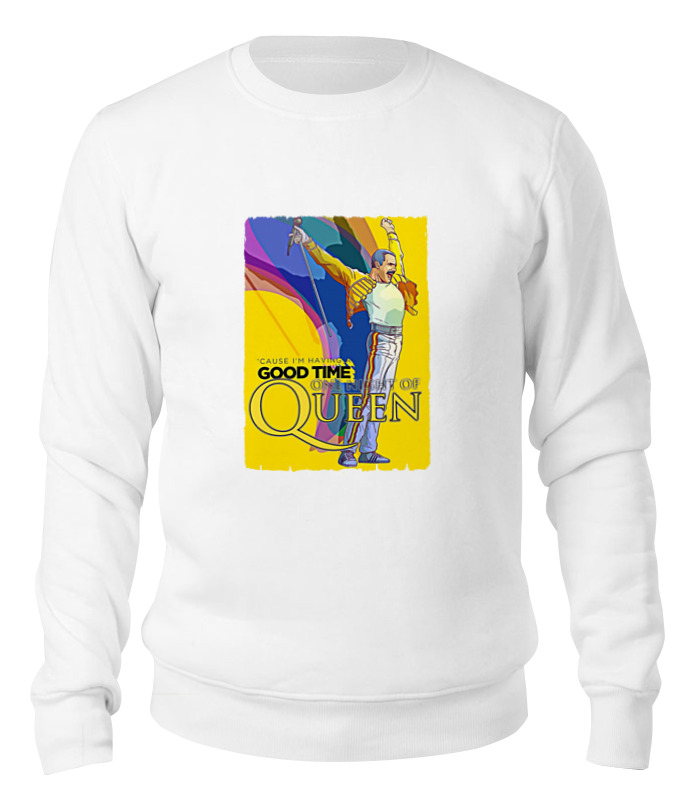 

Свитшот унисекс Printio Freddie mercury - queen белый S, Freddie mercury - queen